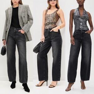 Levi’s Baggy Dad Jeans Shrink Up Black 25 NWT Mid Rise Straight Leg 90s Denim